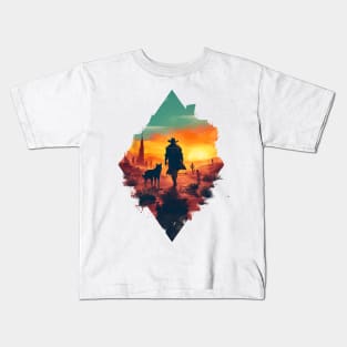 Lone Wanderer Ventures the Wasteland - Diamond Frame - Post Apocalyptic Kids T-Shirt